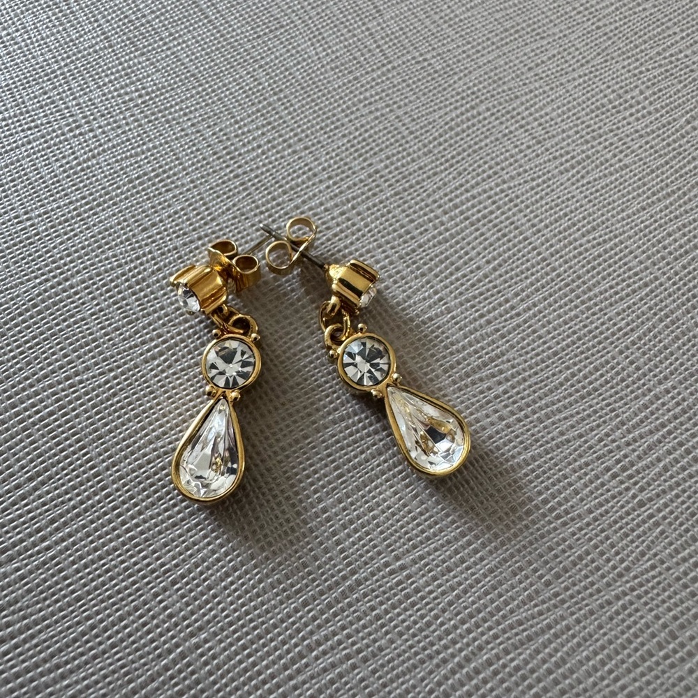 Vintage Gold and Silver Earrings with Elegant Design